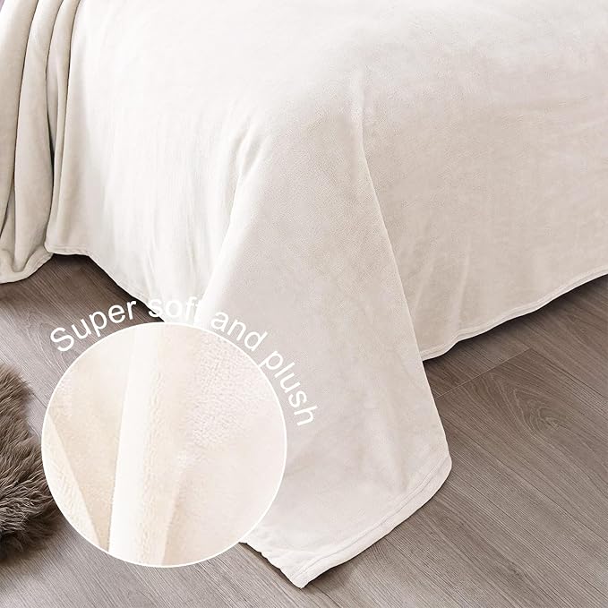 Exclusivo Mezcla Fleece Ivory Throw Blanket - Image 5
