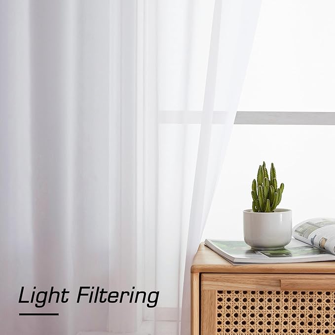 Aiyufeng Long Sheer White Curtains - Image 5