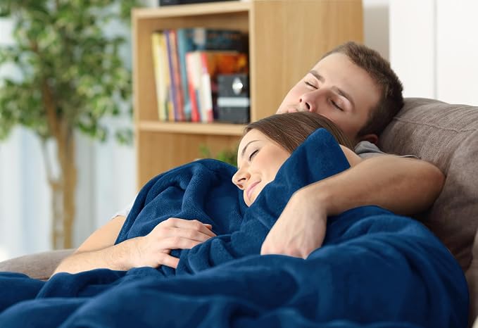 Utopia Bedding Ultra Soft Fleece Bed Blanket King Size Navy | Microfiber Plush - Image 6