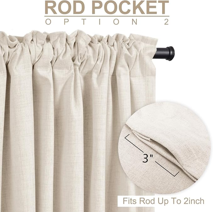 100% Blackout Shield Linen Blackout Curtains - Image 4