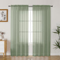 Gwine Sage Green Sheer Curtains 72 Inches Long 2 Panels Set by Gwine