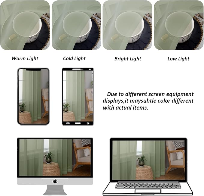 Chyhomenyc Sage Green Sheer Valances - Image 4