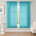 OWENIE Sheer Turquoise Curtains, Sheer Curtains 63 inch Length 2 Panels Set by OWENIE