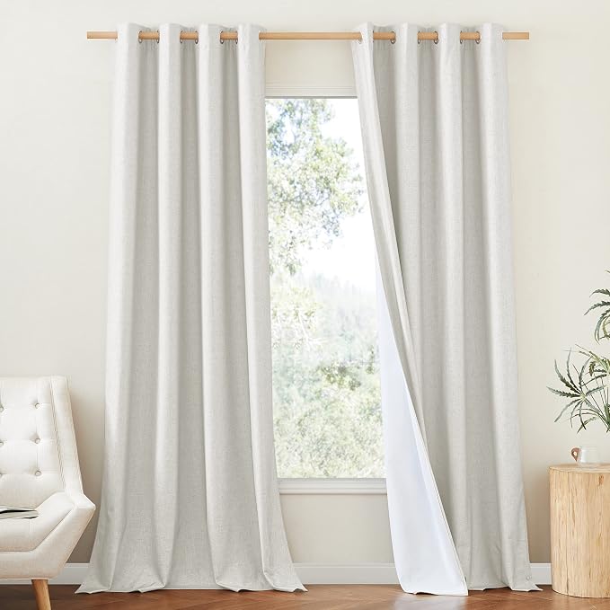 NICETOWN 100% Absolutely Blackout Linen Curtains by NICETOWN