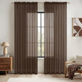 MIULEE Short Chocolate Brown Sheer Curtains 54 Inches Long, Light Filtering by MIULEE