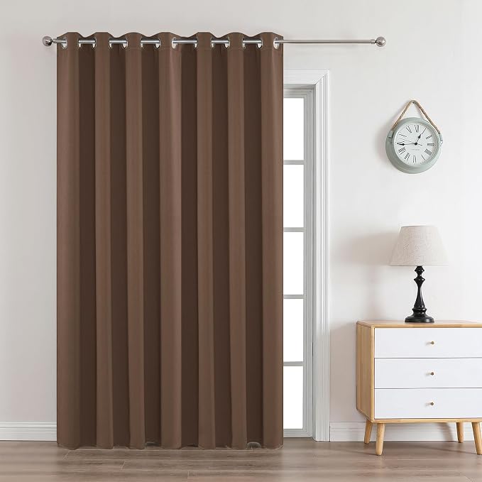 Joydeco Brown Custom Solid Single Blackout Curtain by JOYDECO