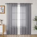 Gwine Charcoal Grey Sheer Curtains 63 Inch Length by Gwine