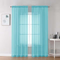 Chyhomenyc Sheer Aqua Curtains 90 inches Long 2 Panels, Light Filtering Soft by Chyhomenyc