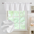 Chyhomenyc White Valance for Windows, Light Filtering Faux Linen Textured by Chyhomenyc