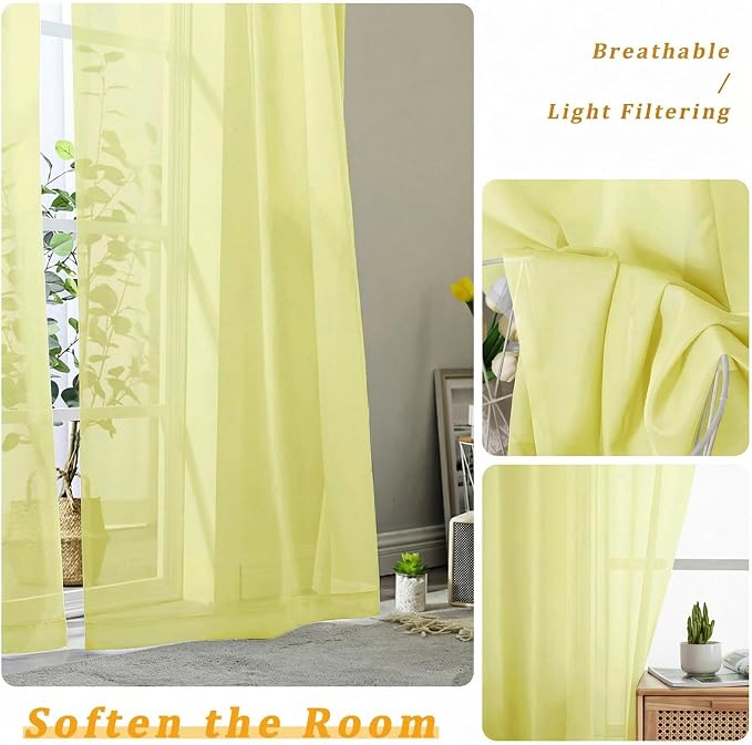 Gwine Short Kitchen Sheer Curtains 36 Inch Length - Image 5