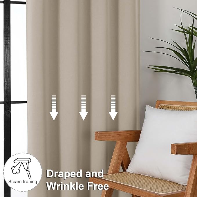 Simplebrand Ava Biscotti Beige Blackout Curtains - Image 7