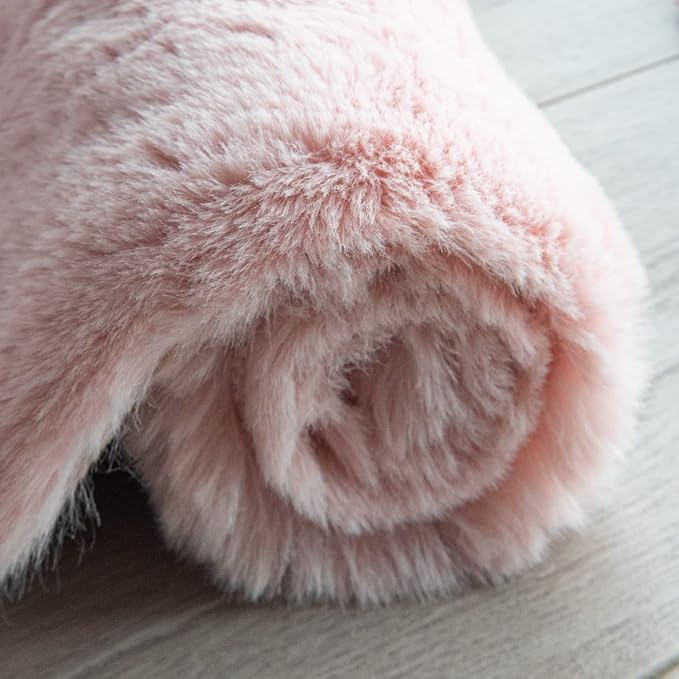 ORINOVA Shag Rug 6x9 Area Rugs for Living Room Pink Fuzzy Washable Faux Rabbit - Image 8