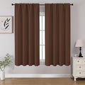 CUCRAF Brown Blackout Curtains 45 inch Length 2 Panels Set, Rod Pocket Room by CUCRAF