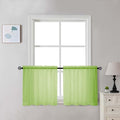 Chyhomenyc Sheer Lime Tier Curtains 24 Inch Length Set, Small Window Kitchen by Chyhomenyc
