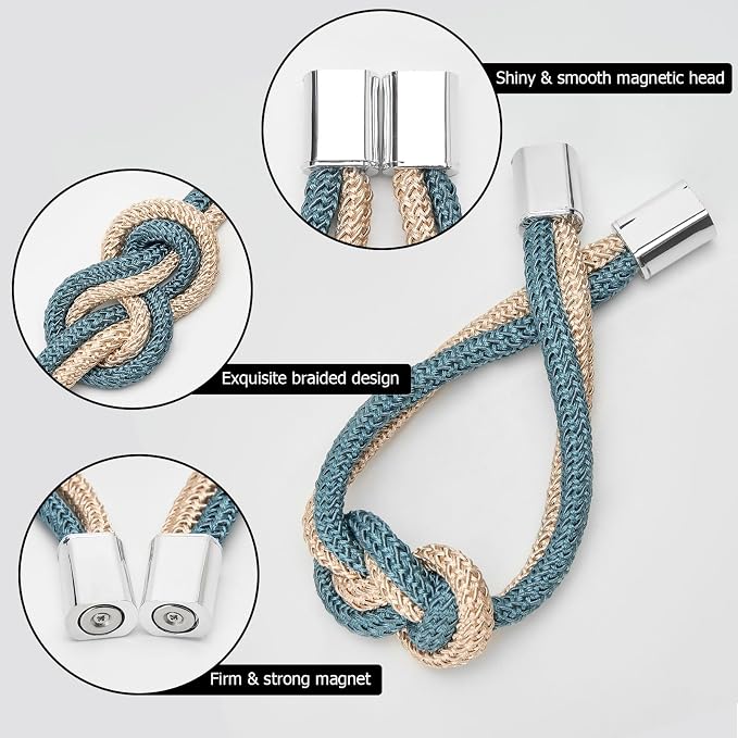 NICEEC 2 Pack Mini Magnetic Curtain Tiebacks Nordic Simple Style Drape Tie - Image 3
