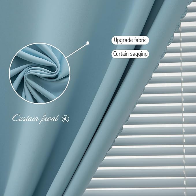 Self Adhesive Curtains, Use for Bedroom, Lake Blue, 1 Panel - Image 6