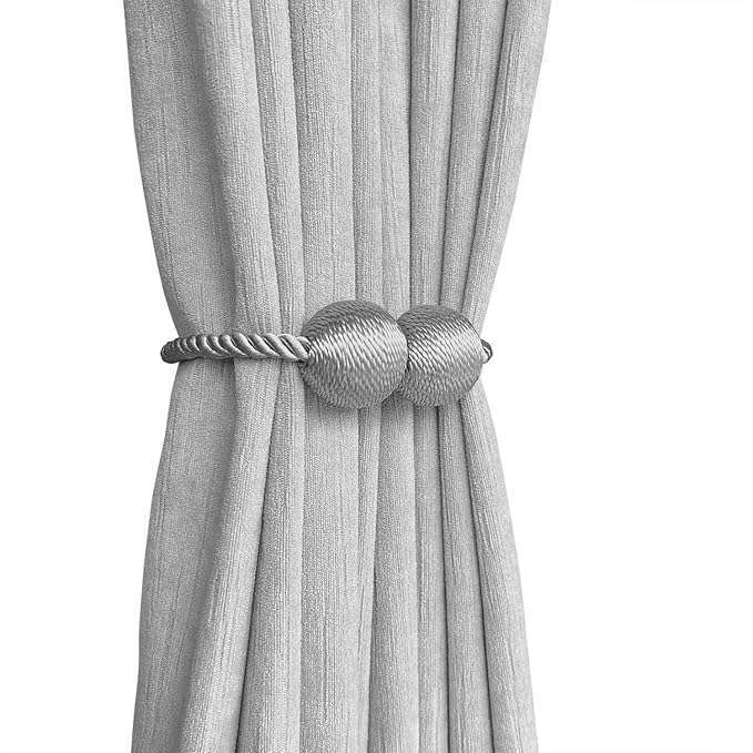 Melaluxe 6 Pack Magnetic Curtain Tiebacks, Decorative Curtain Holdbacks - Image 2