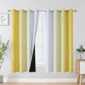 Estelar Textiler Yellow and Greyish White Ombre Blackout Curtains by ESTELARTEXTILER