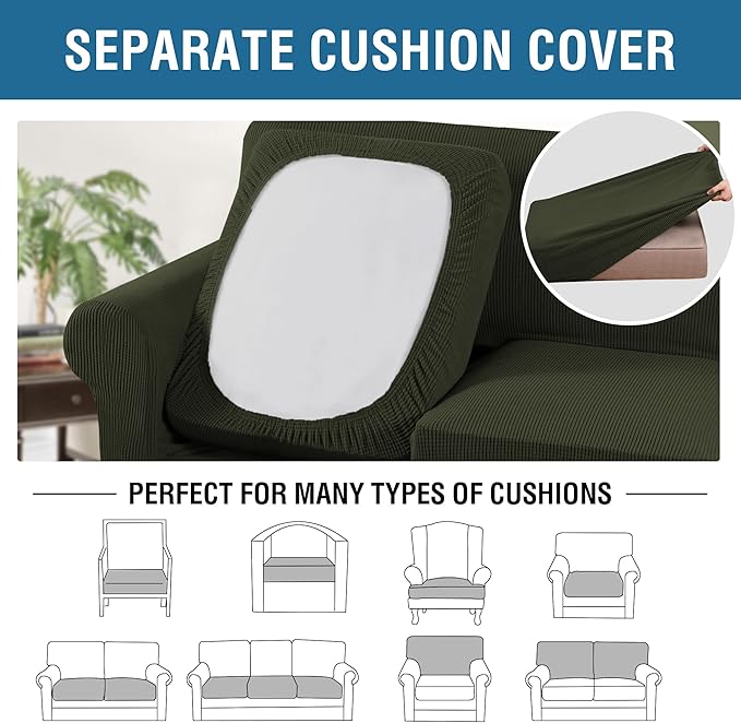 H.VERSAILTEX 3 Piece Stretch Sofa Covers - Image 5