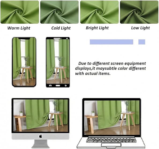 Simplebrand Ava Lime Short Blackout Curtains - Image 8