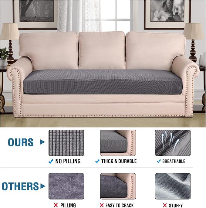 H.VERSAILTEX Super Stretch Individual Seat Cushion Covers Sofa Covers Couch - Image 2