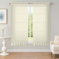 OWENIE Sheer Cream Curtains, Sheer Curtains 63 inch Length 2 Panels Set by OWENIE