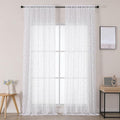OWENIE Furman Extra Long Sheer White Curtains 96 inches Long by OWENIE
