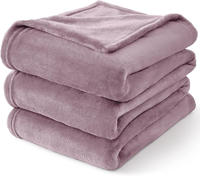 BEDELITE Fleece Blanket Dusky Violet Throw Blankets - Image 8