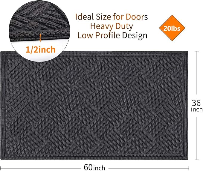 Mibao Front Door Mat, Dirt Trapper Welcome Mat - Image 2