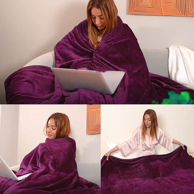 JIAHANNHA Purple Throw Blanket Fleece Blanket 50"x60", Super Soft Cozy Plush - Image 2