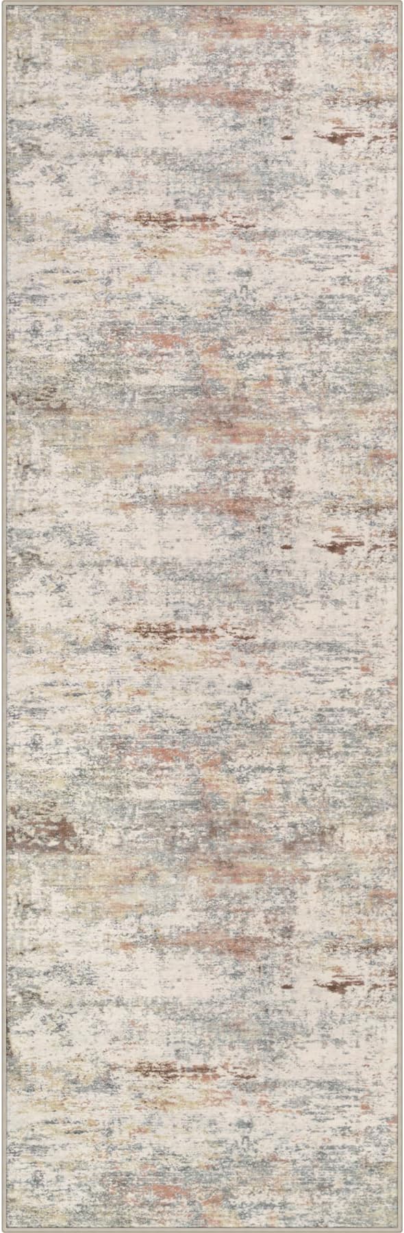2x6 Washable Runner Rug：Modern Abstract Kitchen Soft Carpet Taupe | by FXRHLP