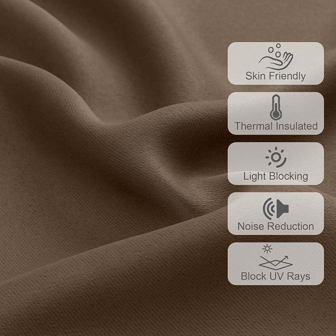 Chyhomenyc Brown Valances for Window, Room Darkening Short Curtains for Kitchen - Image 4