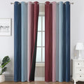 Estelar Textiler Burgundy Red and Navy Blue Ombre Blackout Curtains 84 Inches by ESTELARTEXTILER