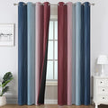 Estelar Textiler Navy Blue and Burgundy Red Ombre Blackout Curtains & Drapes by ESTELARTEXTILER