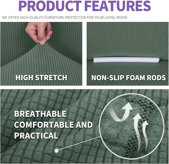 ZNSAYOTX Super Stretch Chair Slipcover Universal Sofa Chair Covers - Image 4