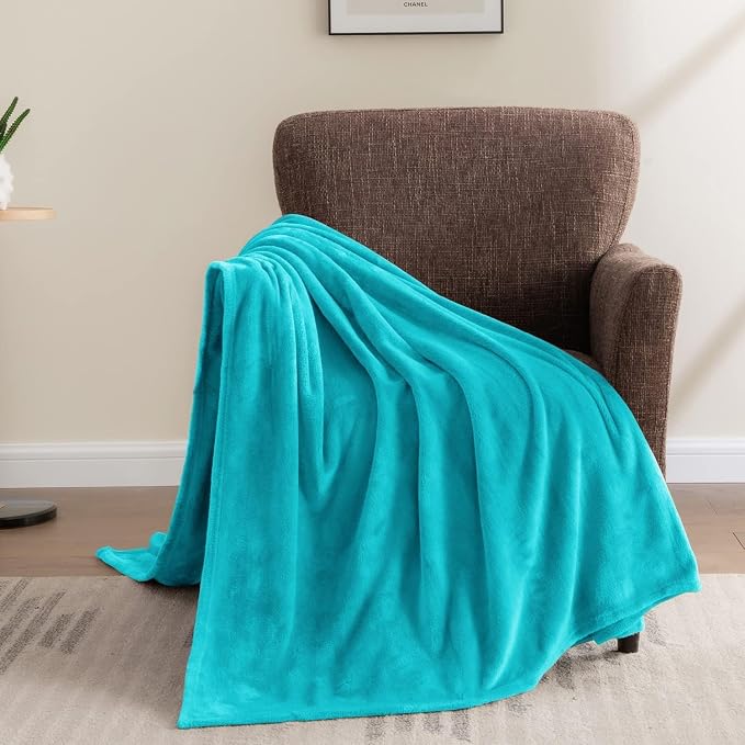 BEDELITE Fleece Blanket Teal Throw Blanket - Image 7