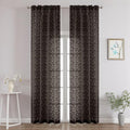Chyhomenyc Chocolate Sheer Curtains 96 Inch Length 2 Panels Set, Light by Chyhomenyc