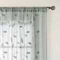 HOMEIDEAS Sage Green Sheer Curtains 52 X 96 Inches Long 2 Panels Embroidered by HOMEIDEAS