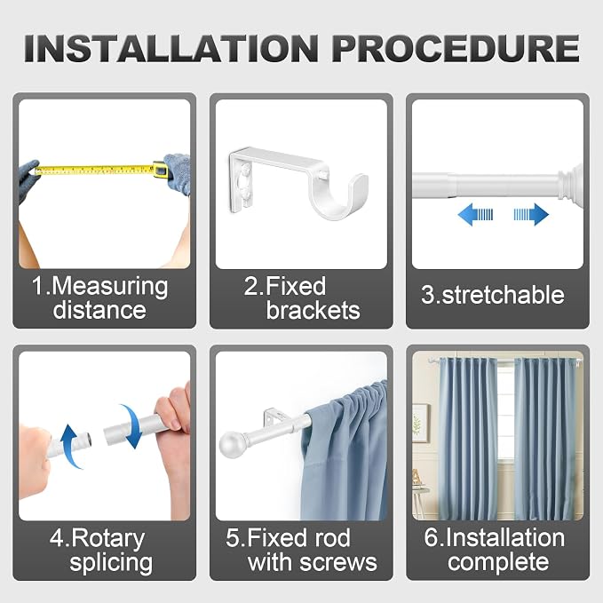 White Curtain Rods for Windows - Image 7