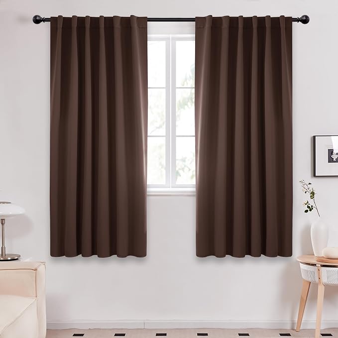 Deconovo Blackout Curtains, Thermal Insulated, W52 x L63 2 Panels, Back Tab by Deconovo