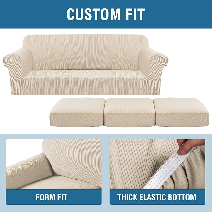 H.VERSAILTEX 4 Piece Stretch Sofa Covers - Image 4