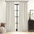 MIULEE Natural Pinch Pleated 100% Blackout Linen Curtains 40x120 Inches | Room by MIULEE