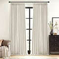 MIULEE Natural Pinch Pleated 100% Blackout Linen Curtains 40x104 Inches | Room by MIULEE