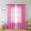 Lecloud Hot Pink Sheer Curtains 72 Inches Long 2 Panels, Solid Voile Light by Lecloud