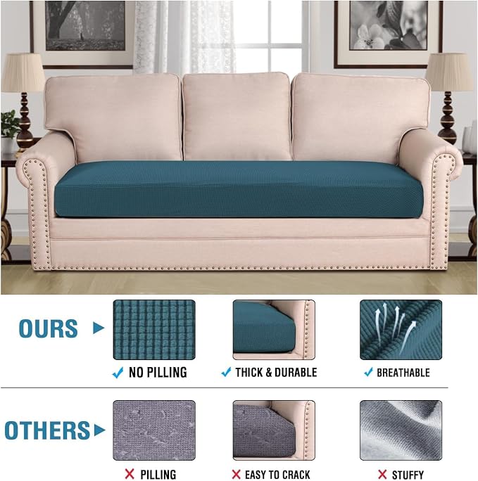 H.VERSAILTEX Super Stretch Individual Seat Cushion Covers Sofa Covers Couch - Image 2