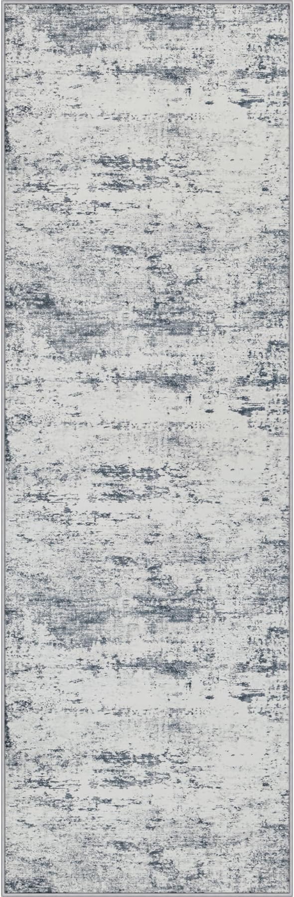 2.6x10 Washable Runner Rug:Modern Abstract Soft Carpet Blue Grey | by FXRHLP