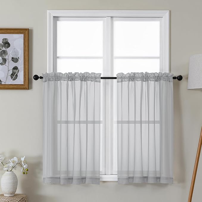 Gwine Light Grey Sheer Curtains by Gwine