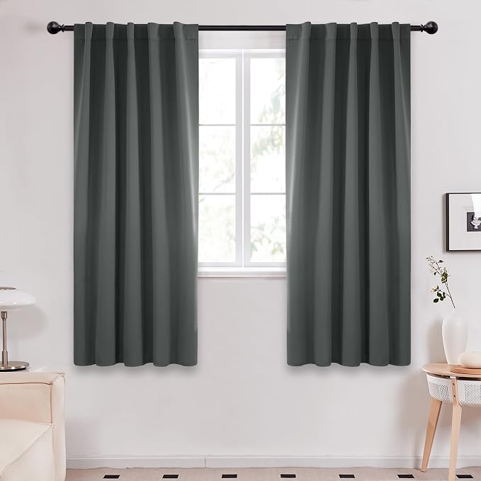 Deconovo Blackout Curtains, Thermal Insulated, W42 x L63 2 Panels, Back Tab by Deconovo