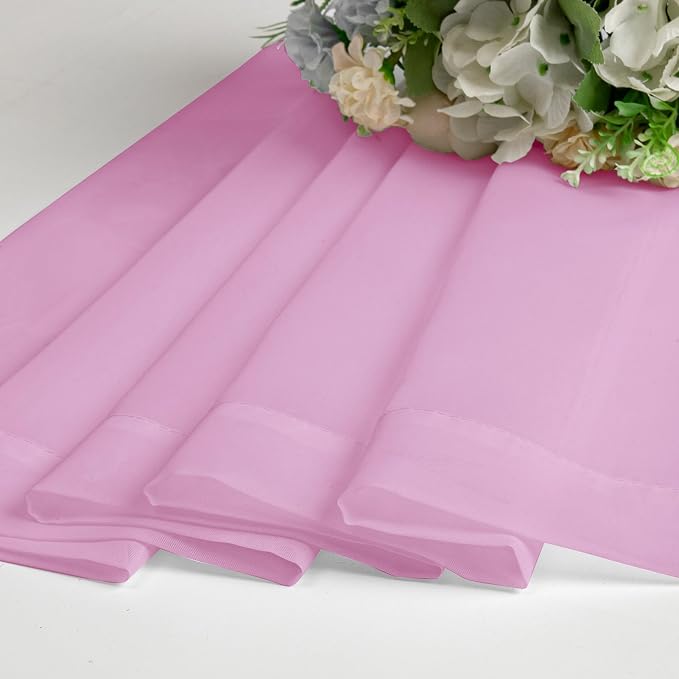 Lecloud Light Pink Sheer Curtains 90 Inches Long 2 Panels, Farmhouse Voile - Image 9