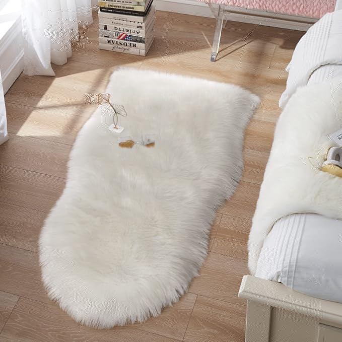 Small Faux Fur Rug 2x4 ft Ultra Soft Sheepskin Rugs Chair Sofa Cover Seat Pad - Image 2